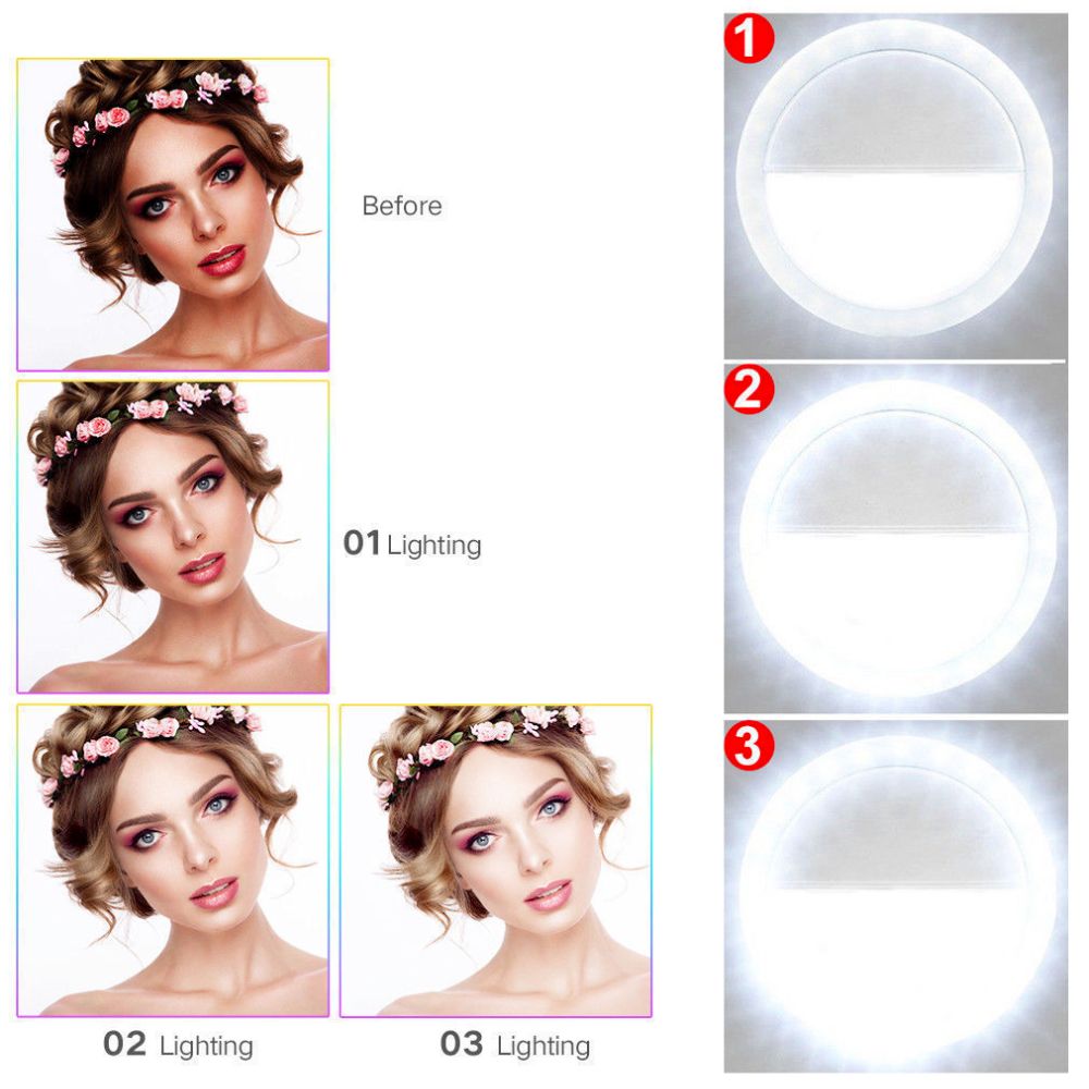 Portable Clip-On Selfie Ring Light for Phone – Rechargeable LED Light for TikTok, Live Stream & Makeup