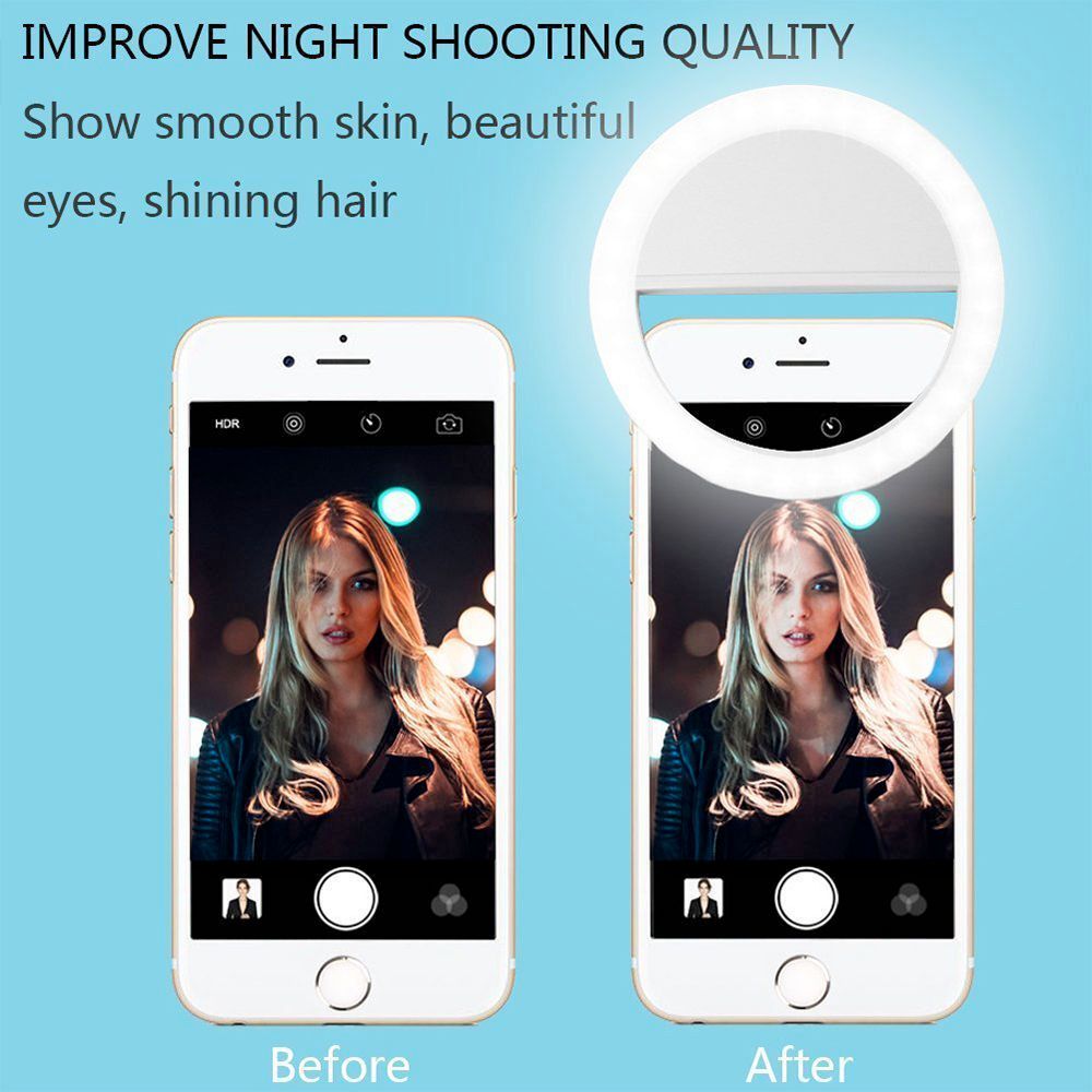 Portable Clip-On Selfie Ring Light for Phone – Rechargeable LED Light for TikTok, Live Stream & Makeup