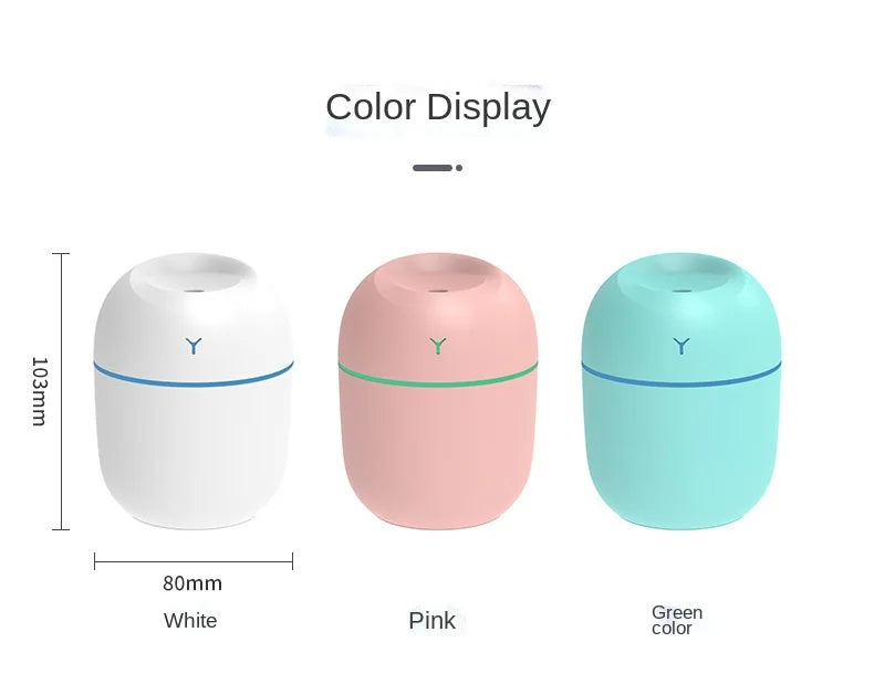Portable Ultrasonic USB Aroma Diffuser with LED Light – Mini Cool Mist Humidifier for Home & Office