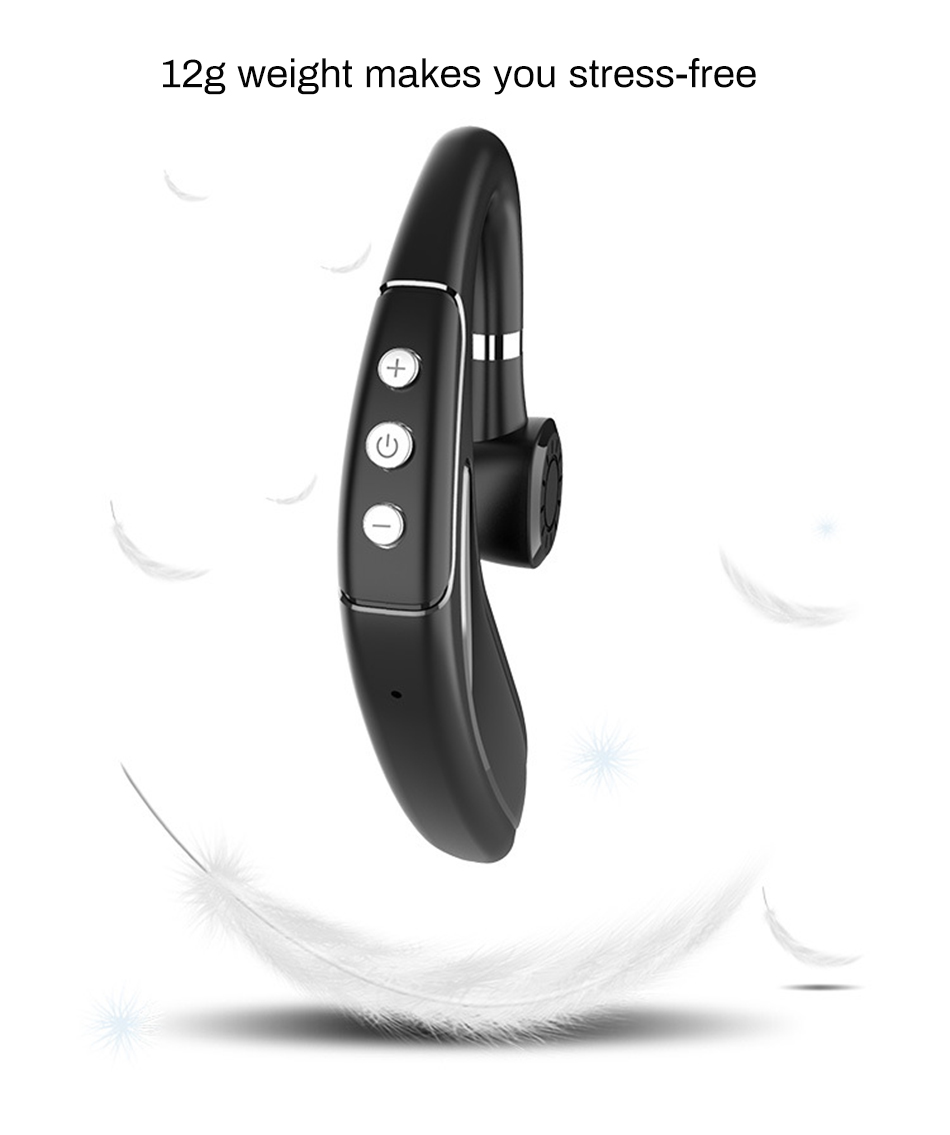 Long Standby Wireless Bluetooth 5.0 Headset with Noise Reduction Mic - Handsfree Business Earpiece